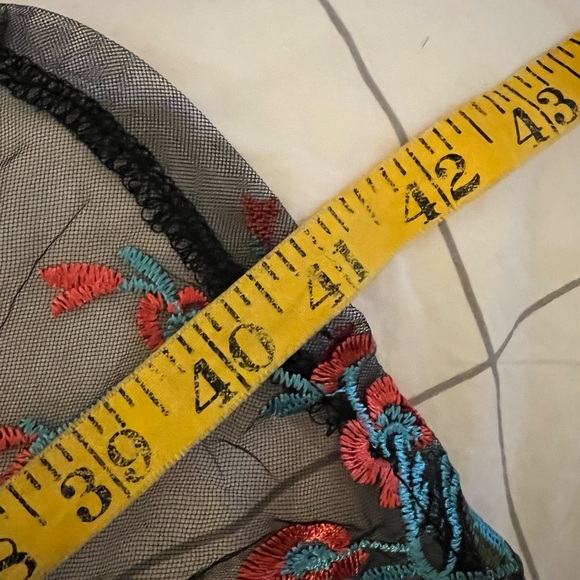 ๐HP๐ Simply Be Sheer Floral Embroidered Dress w/ Black Slip and Ruched Sleeves - Picture 7 of 8